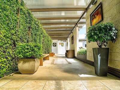 Picture of an interior walkway at the Costa Rica Medical Center Inn, San Jose, Costa Rica.