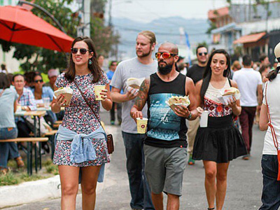 Picture of a group of friends and companions enjoying sightseeing in San Jose, Costa Rica